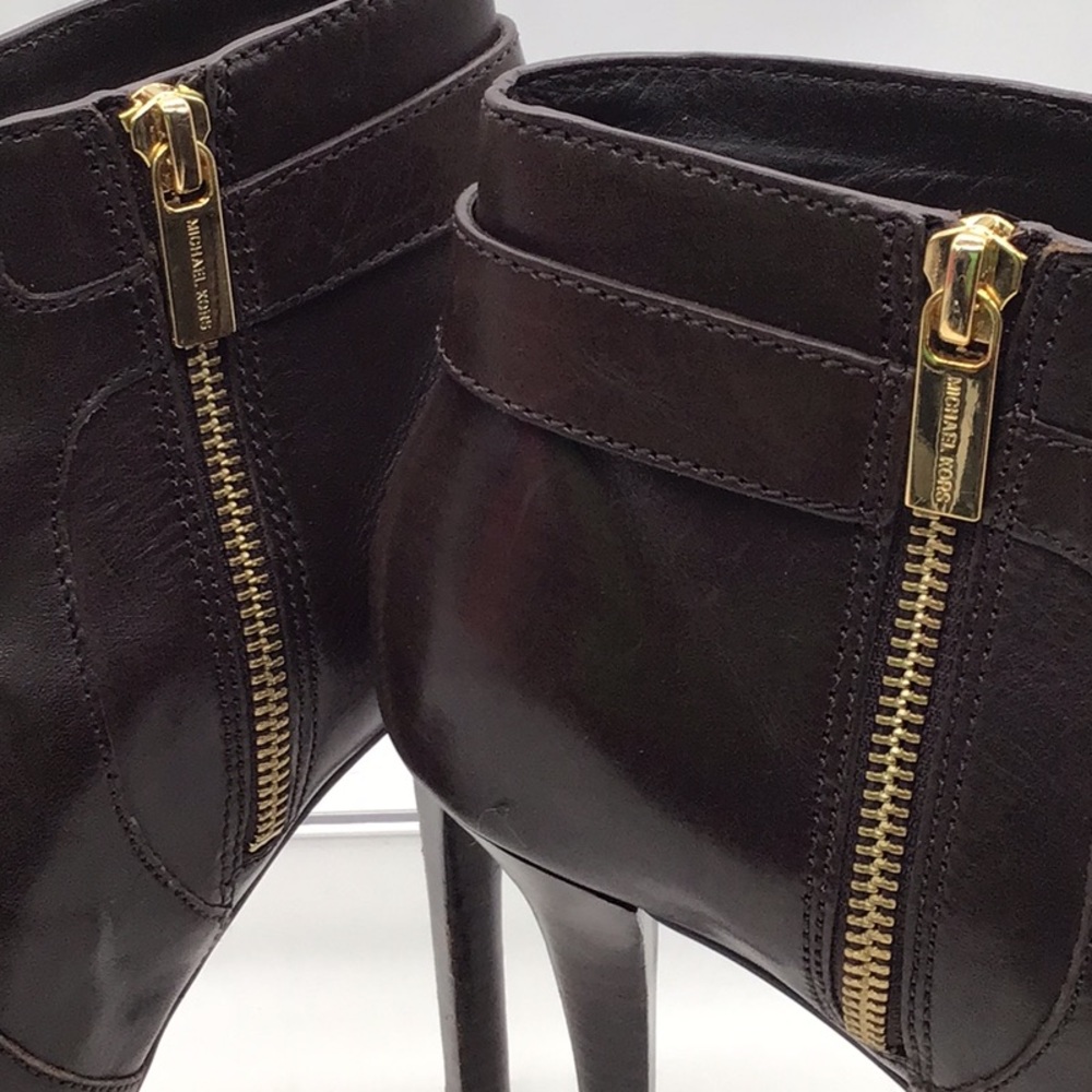 Michael Kors Brown Leather Heel Ankle Boot - Picture 9 of 10